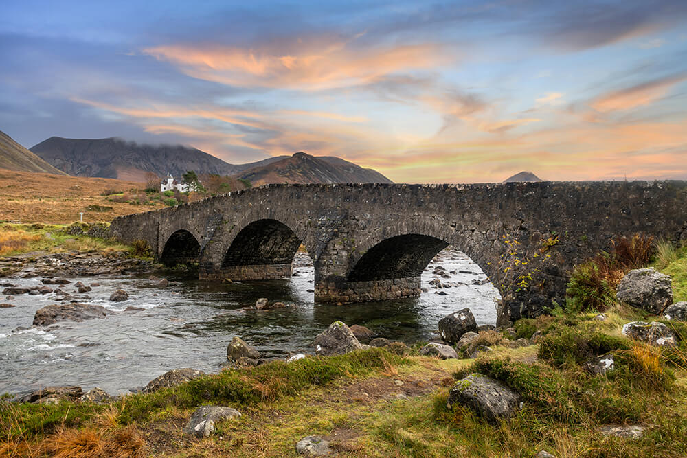 Old vintage brick bridge